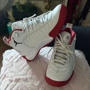 Jordan White and Red Sneakers